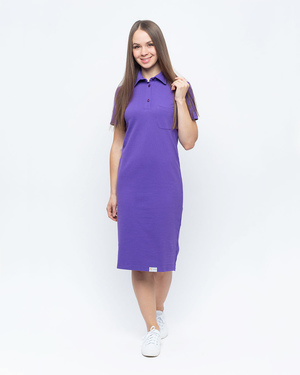 Платье-поло фиолетовое